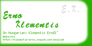 erno klementis business card